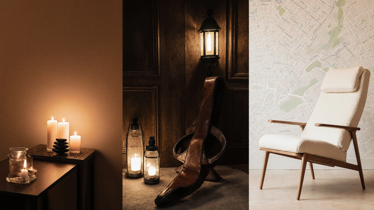 Atmosférické záběry tří pražských salonů – Vinohrady, Staré Město a Smíchov – s různými doplňky.