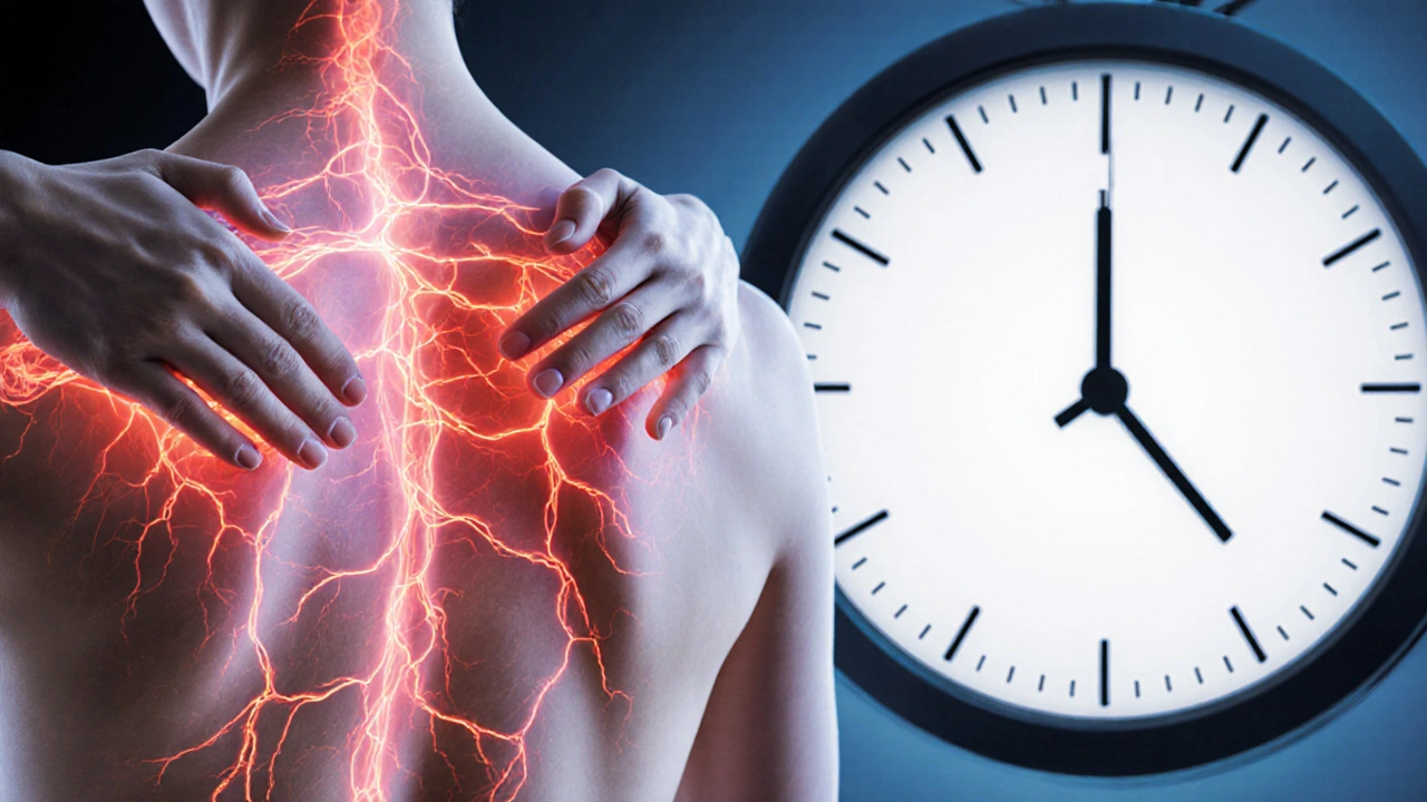 Ruce provádějící masáž s průhledným zobrazením zlepšeného krevního oběhu pod kůží.