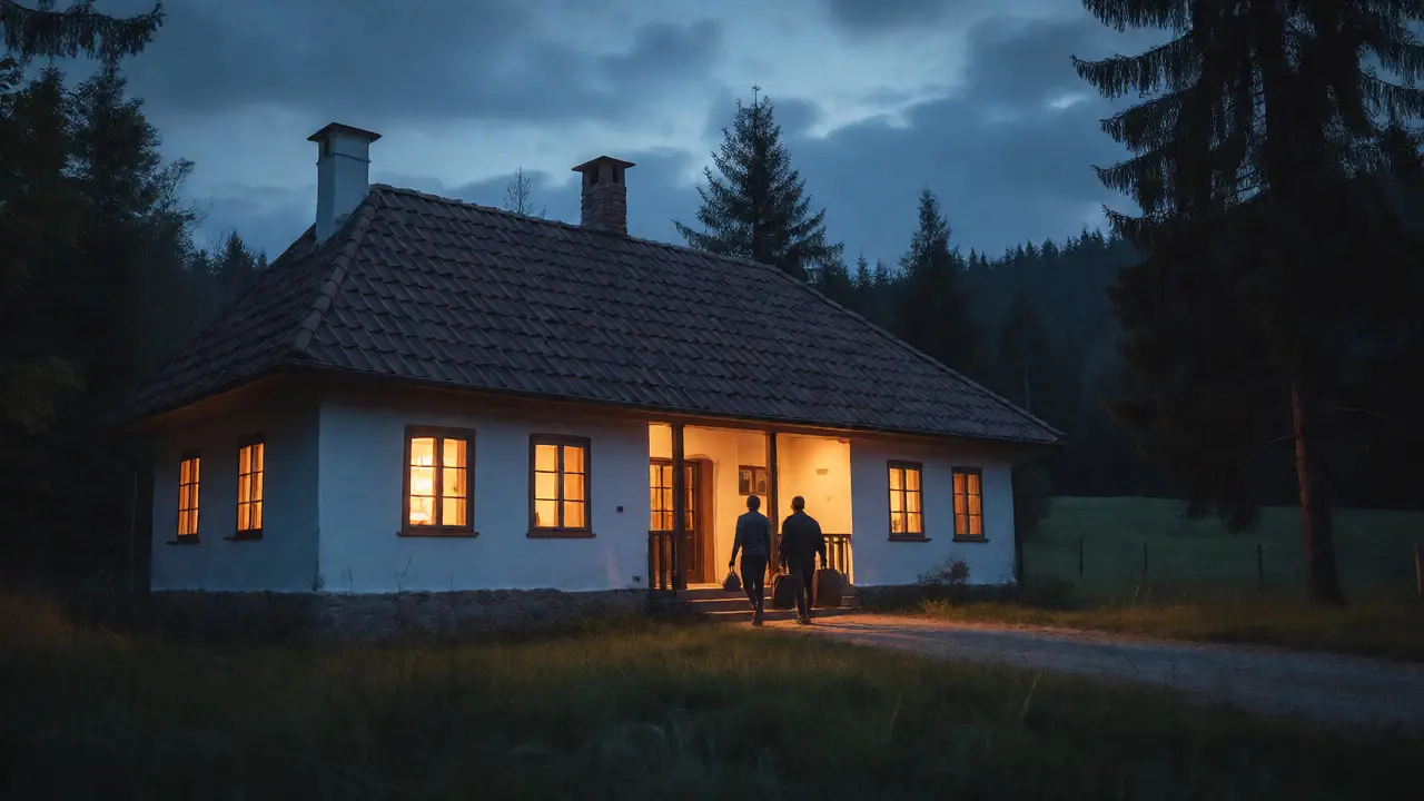 Romantický venkovský dům pro tantrický pobyt obklopený přírodou za soumraku